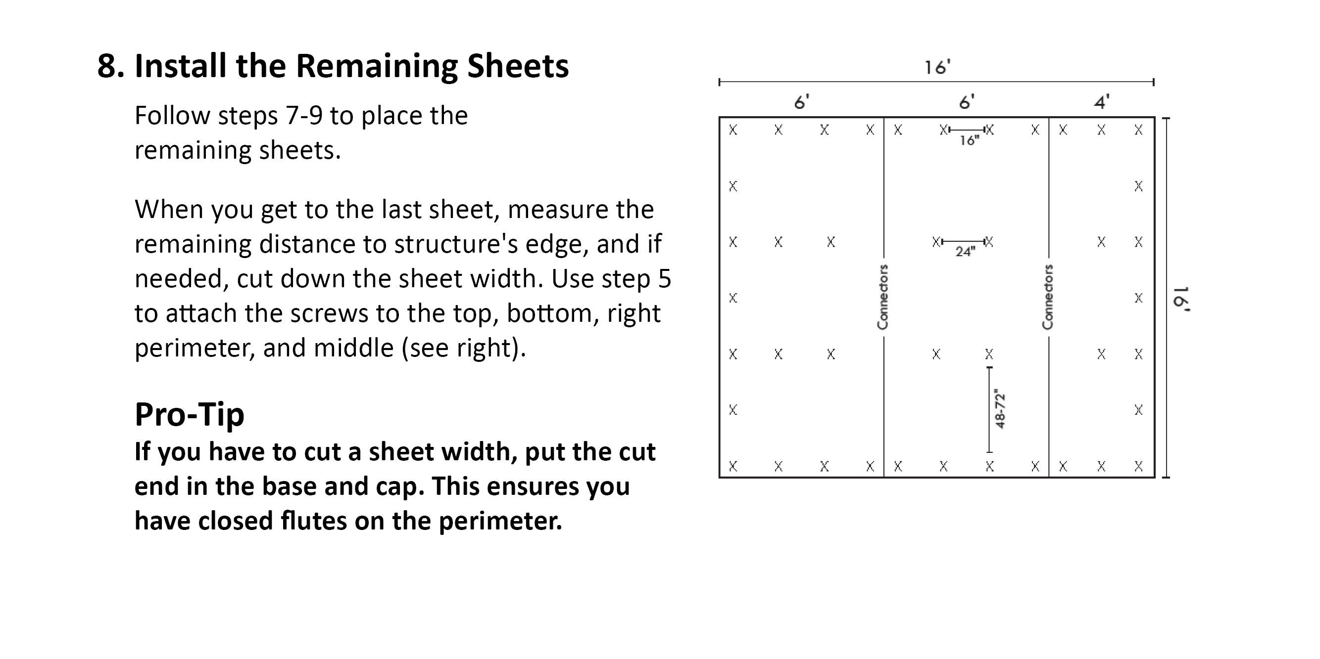 Install the Remaining Sheets